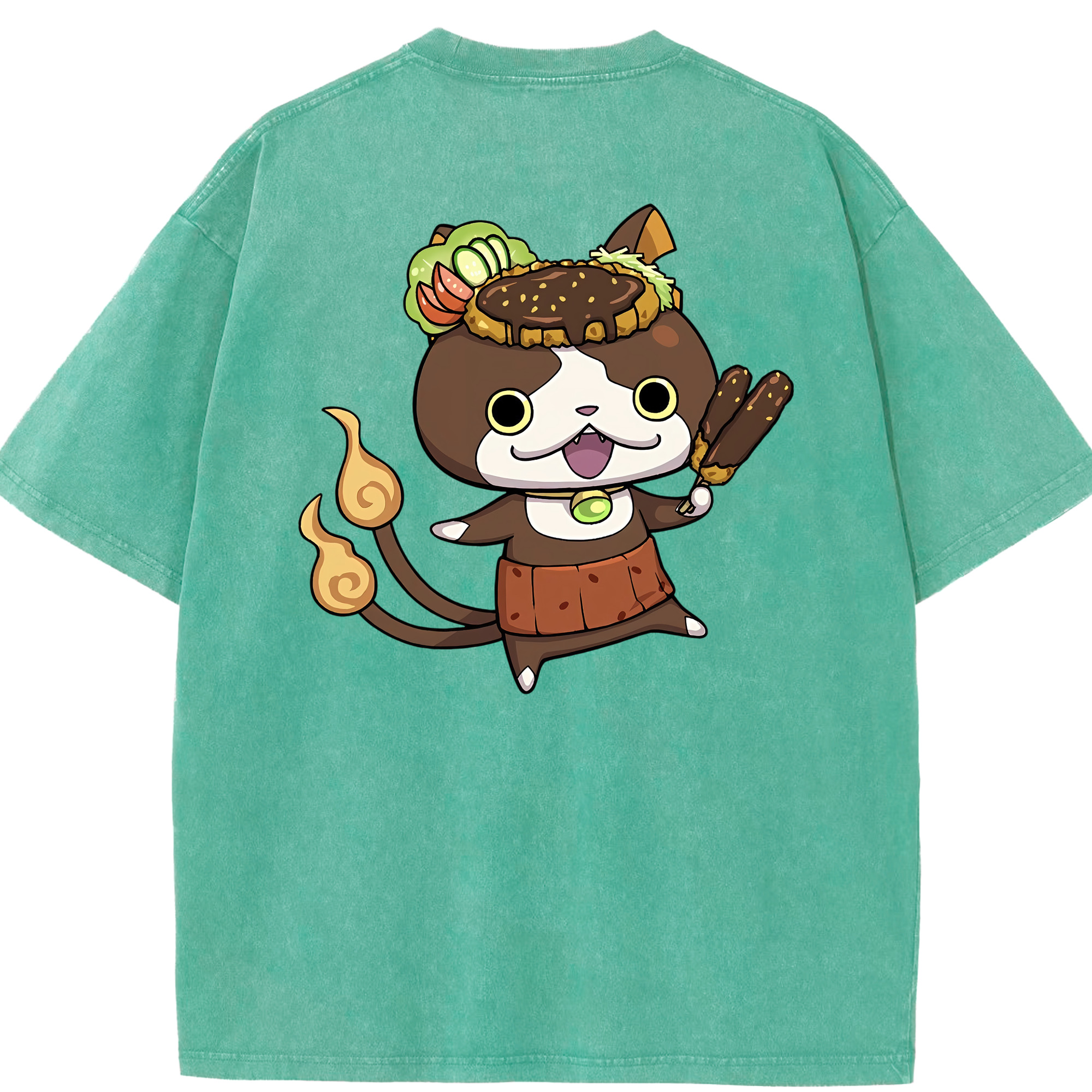 （画像用） 妖怪ウォッチ Yo-kai Watch 綿100% ヴィンテージ風 半袖Tシャツ（背面プリント）